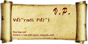 Váradi Pál névjegykártya